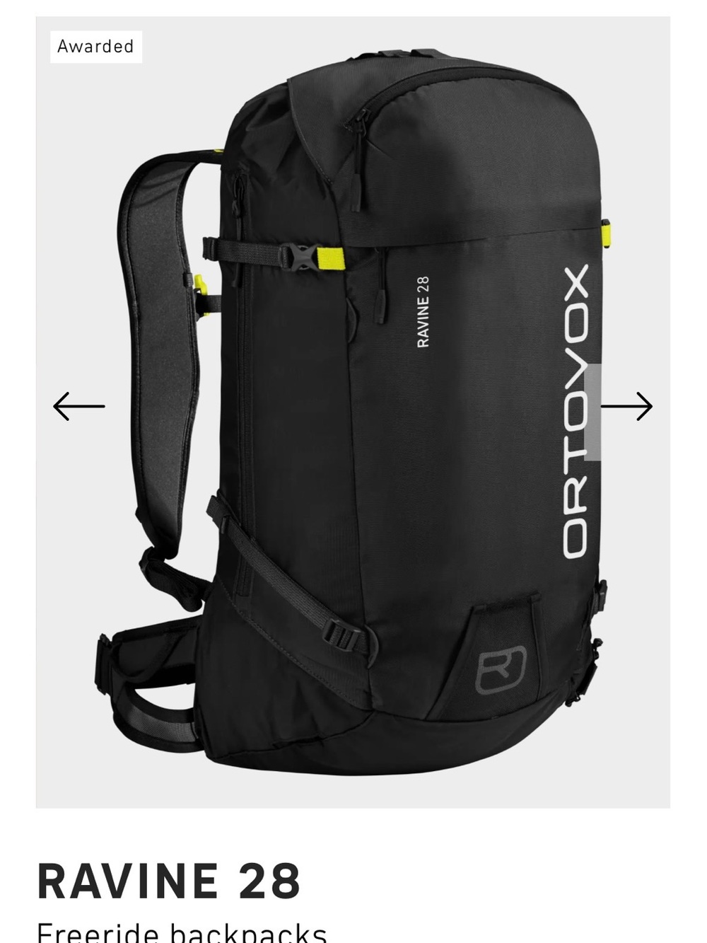 BRAND NEW Ortovox Ravine 28 Black Backpack